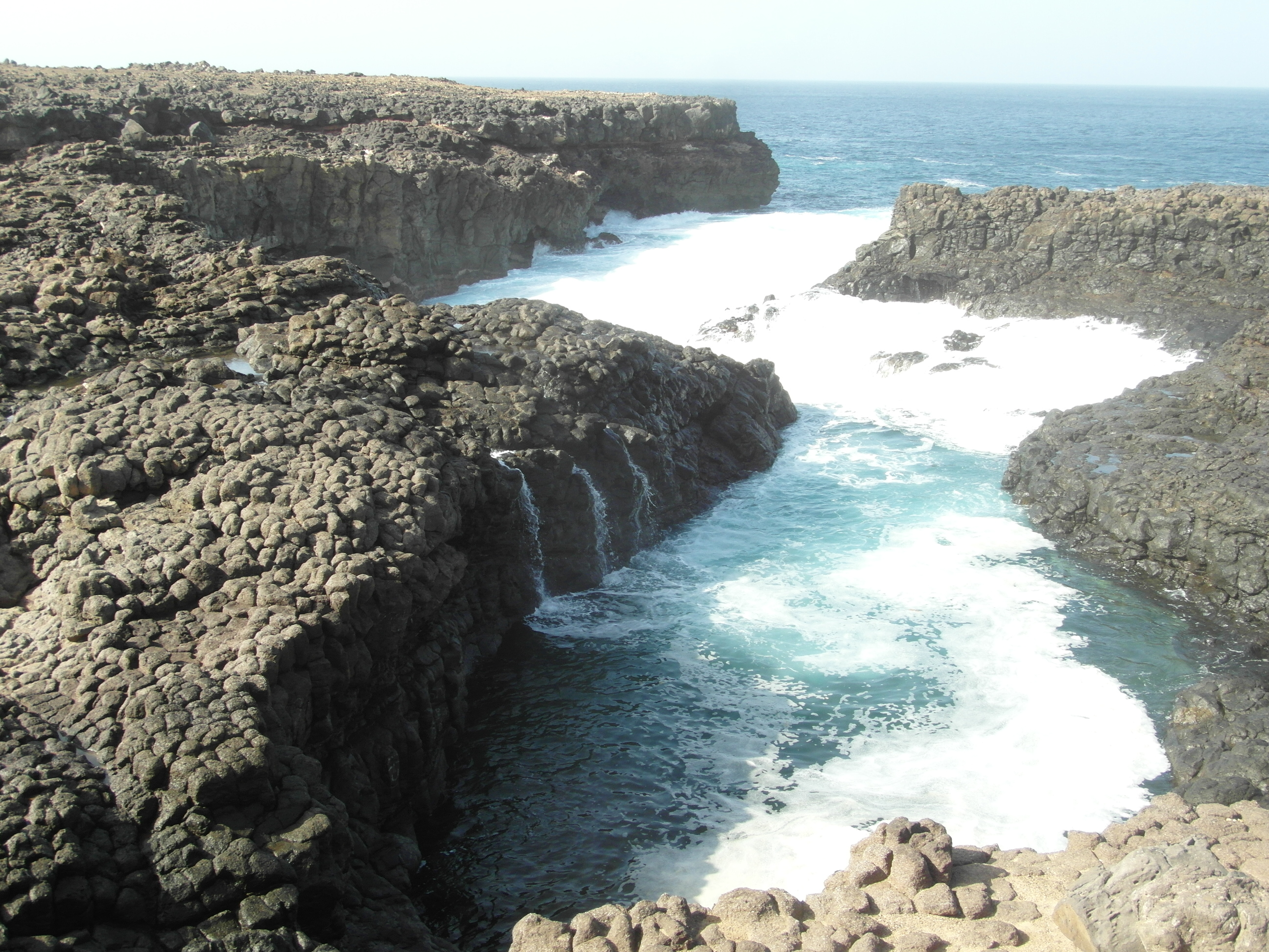 volcanic rocks and rugged coastline